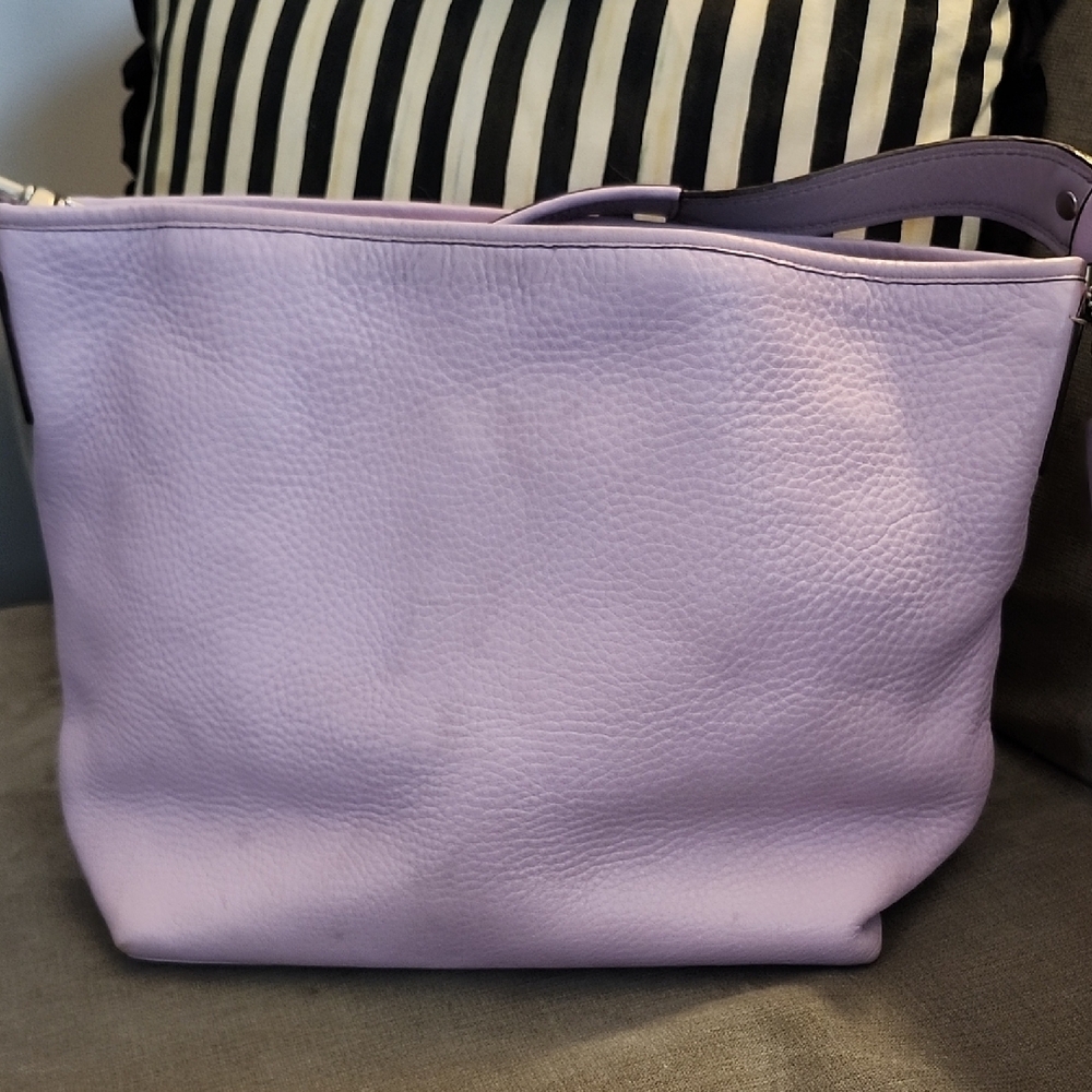 Lavender Leather Shoulder Bag - Picture 2 of 7